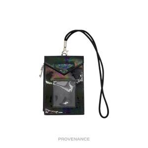 🔴 Givenchy Logo Neck Phone Lanyard Wallet - Iridescent